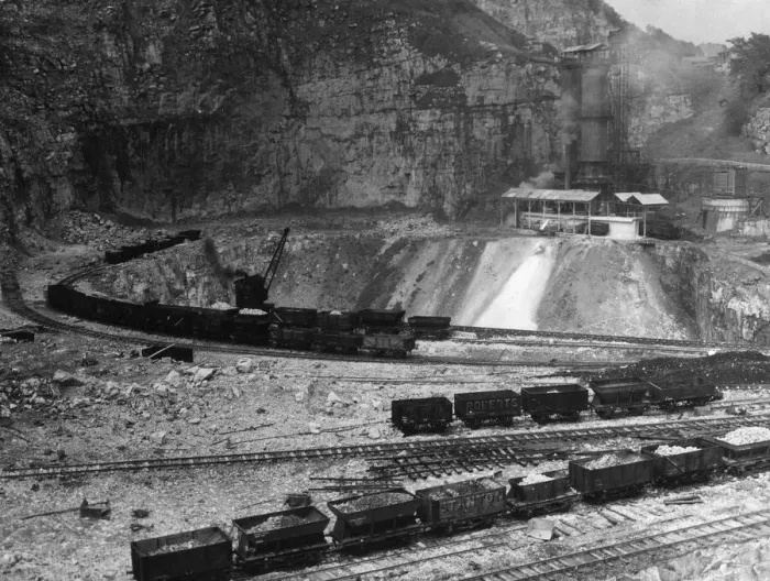 Framed Print : One of the chief industries of Derbyshire is the quarrying of limestone Framed Print : One of the chief industries of Derbyshire is the quarrying of limestone