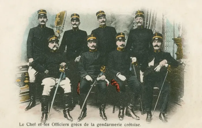 Framed Print : The Chief and Officers of the Cretan Police, Greece Framed Print : The Chief and Officers of the Cretan Police, Greece