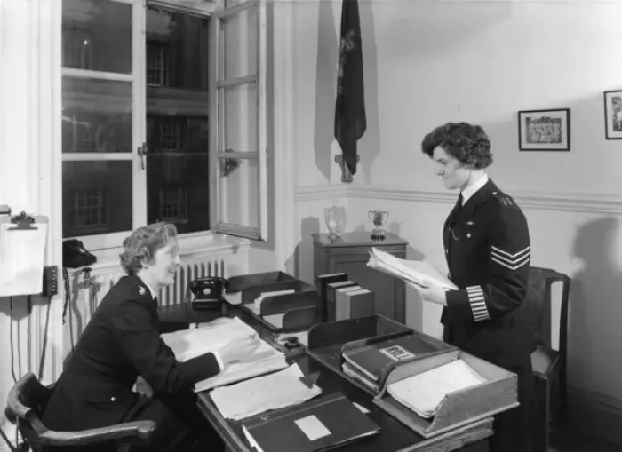 Framed Print : Chief Superintendent Winifred Barker in her office Framed Print : Chief Superintendent Winifred Barker in her office