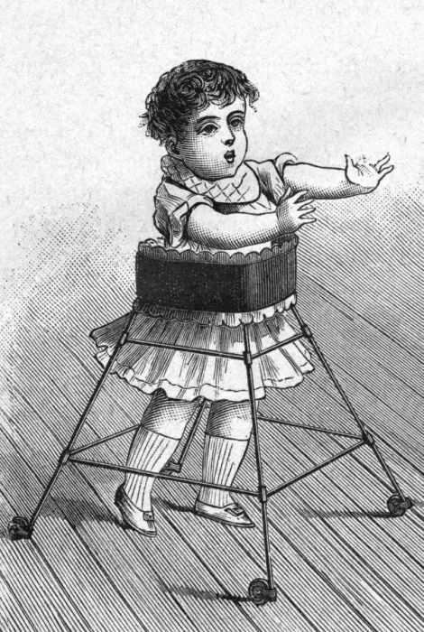 Framed Print : Child in Baby-Walker Framed Print : Child in Baby-Walker