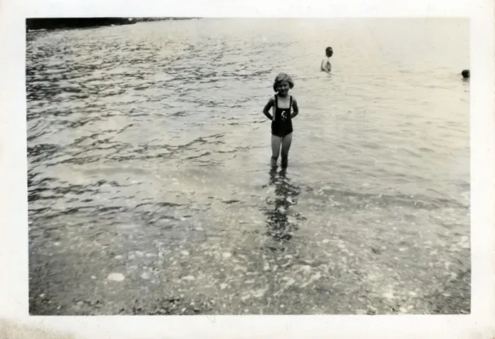 Framed Print : Child on the Beach, Combe Martin, Devon Framed Print : Child on the Beach, Combe Martin, Devon