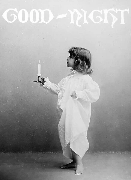 Child with candle going to bed, Victorian period