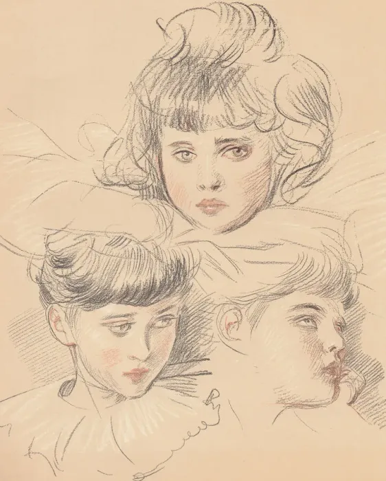 Framed Print : Three Child Faces Framed Print : Three Child Faces