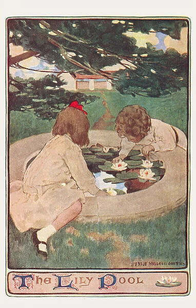 Child in a Garden. The Lily Pool. One of six illustrations comprising a