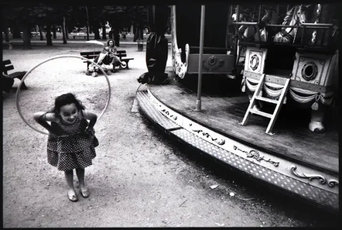 Framed Print : Child with hula hoop, Paris, France Framed Print : Child with hula hoop, Paris, France