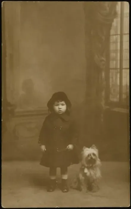 Framed Print : Child with Pet Dog Framed Print : Child with Pet Dog