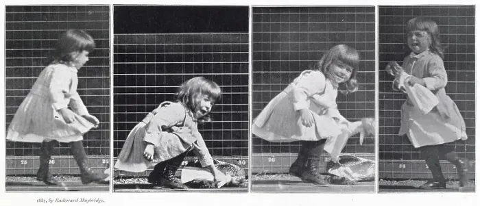 Framed Print : CHILD PICKING UP A DOLL (sequence of four) Date: 1887 Framed Print : CHILD PICKING UP A DOLL (sequence of four) Date: 1887