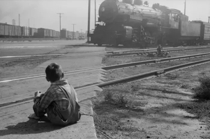 Framed Print : Child who lives on the other side of the tracks, Minneapolis Framed Print : Child who lives on the other side of the tracks, Minneapolis