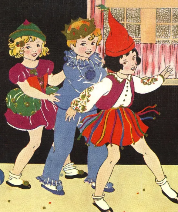 Framed Print : Children. Three children dancing at a party. Date: circa 1932 Framed Print : Children. Three children dancing at a party. Date: circa 1932