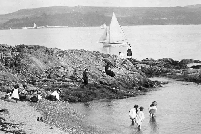 Framed Print : Children on beach, Dunoon Framed Print : Children on beach, Dunoon