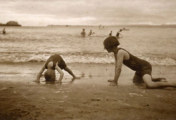 Children on the beach at the seaside