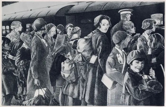 Framed Print : Children bearing tags on their luggage standing on the platform station. Being evacuated from London to the countryside. Date: June 1940 Framed Print : Children bearing tags on their luggage standing on the platform station. Being evacuated from London to the countryside. Date: June 1940