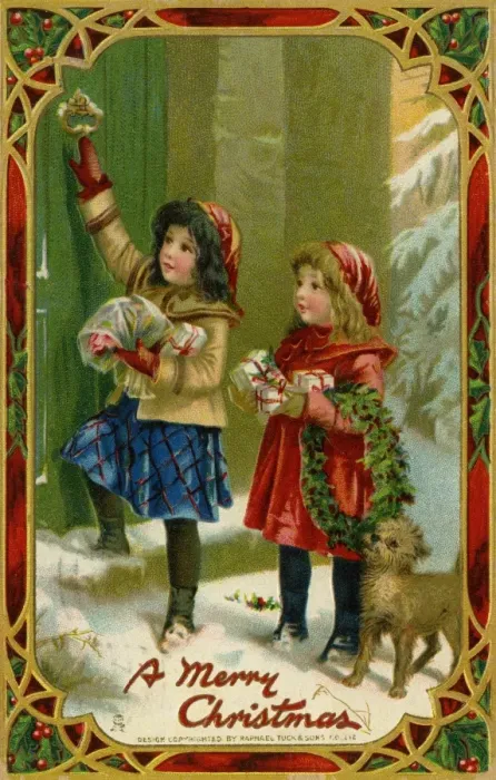Framed Print : Children bearing Xmas gifts Framed Print : Children bearing Xmas gifts