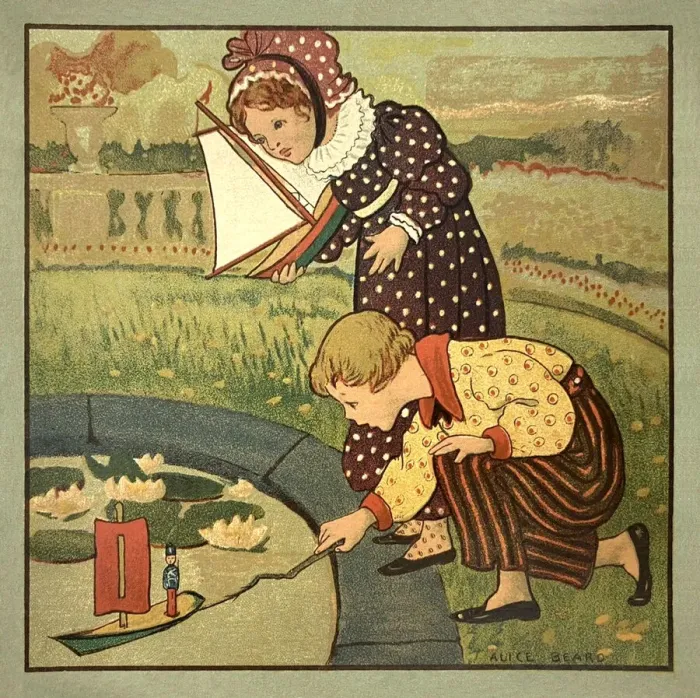Framed Print : Children with Boats Framed Print : Children with Boats