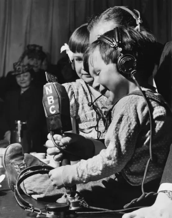Framed Print : Children broadcasting WWII Framed Print : Children broadcasting WWII