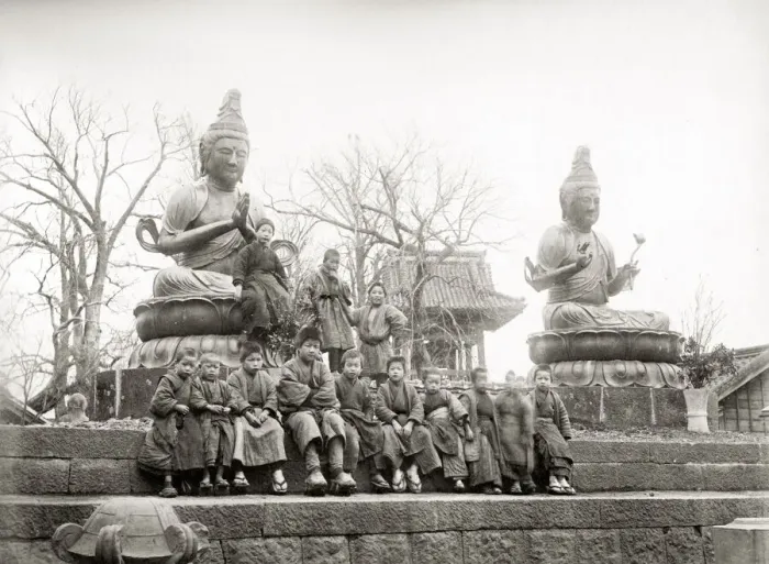 Framed Print : Children Buddhist bronze idols, Tokyo, Japan, c. 1880 s Framed Print : Children Buddhist bronze idols, Tokyo, Japan, c. 1880 s