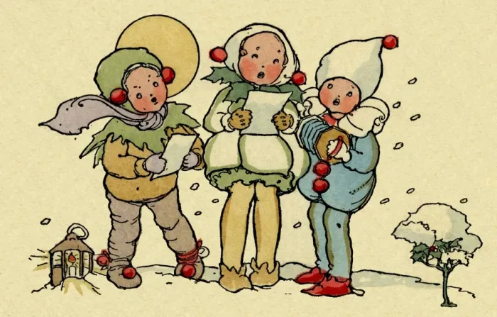 Framed Print : Children carolling