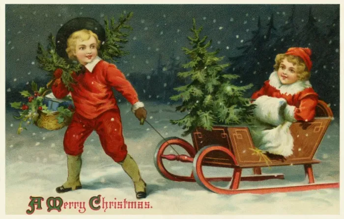 Framed Print : Children celebrating Xmas Framed Print : Children celebrating Xmas