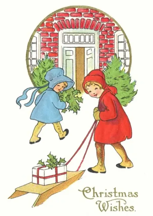 Framed Print : Children at Christmas Framed Print : Children at Christmas
