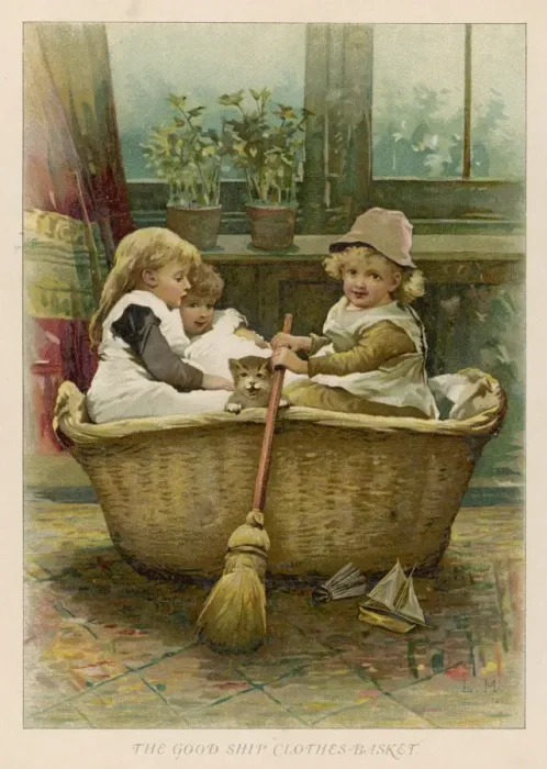 Framed Print : Children / Clothes Basket Framed Print : Children / Clothes Basket