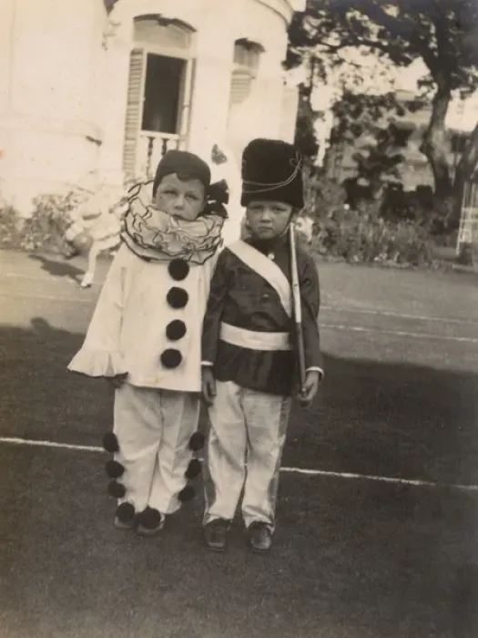 Framed Print : Children in clown and soldier fancy dress Framed Print : Children in clown and soldier fancy dress