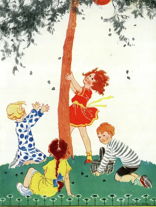 Framed Print : Children Collecting Fir Cones Framed Print : Children Collecting Fir Cones