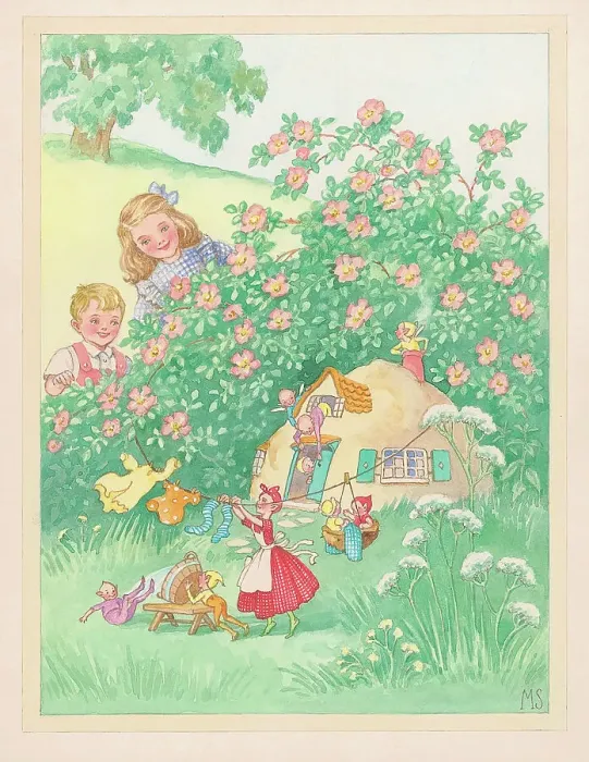 Framed Print : Children discover fairy home Framed Print : Children discover fairy home