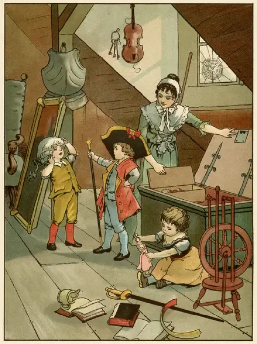 Framed Print : Children dressing up 1890 Framed Print : Children dressing up 1890