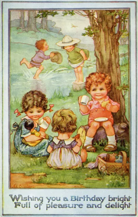 Framed Print : Children enjoying a picnic Framed Print : Children enjoying a picnic