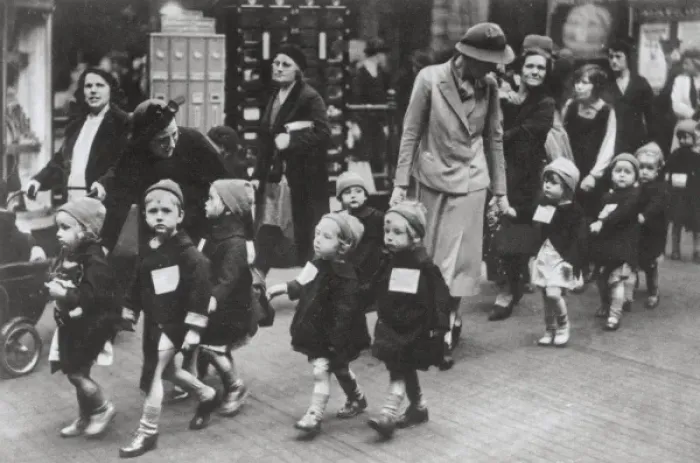 Framed Print : Children being Evacuated Framed Print : Children being Evacuated