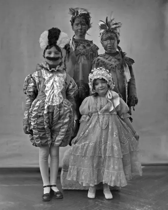Framed Print : Four children in fancy dress Framed Print : Four children in fancy dress