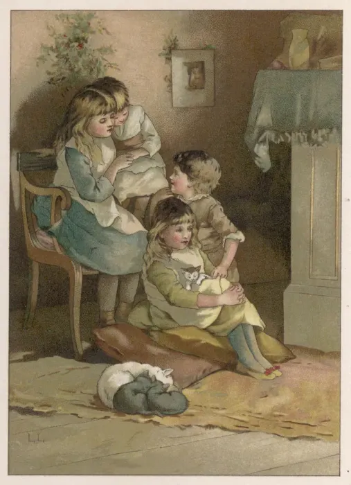 Framed Print : CHILDREN / FIRESIDE 1893 Framed Print : CHILDREN / FIRESIDE 1893