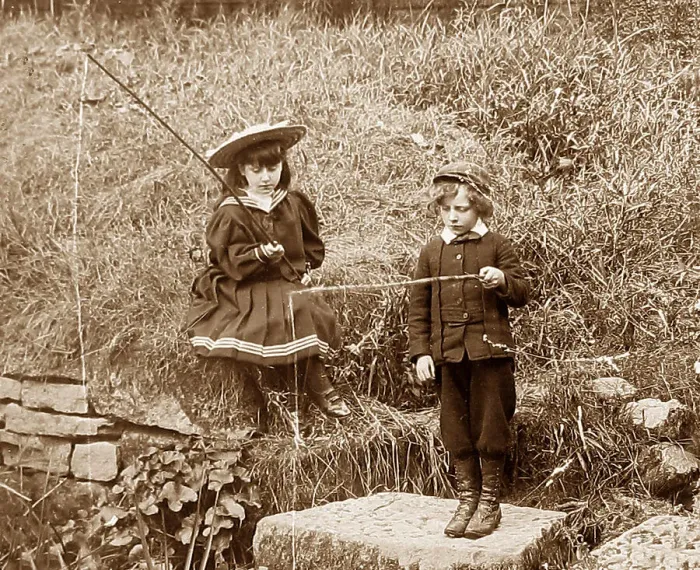 Framed Print : Children fishing Framed Print : Children fishing