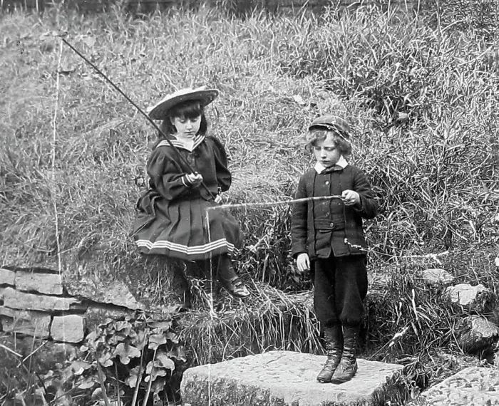 Framed Print : Children fishing Framed Print : Children fishing