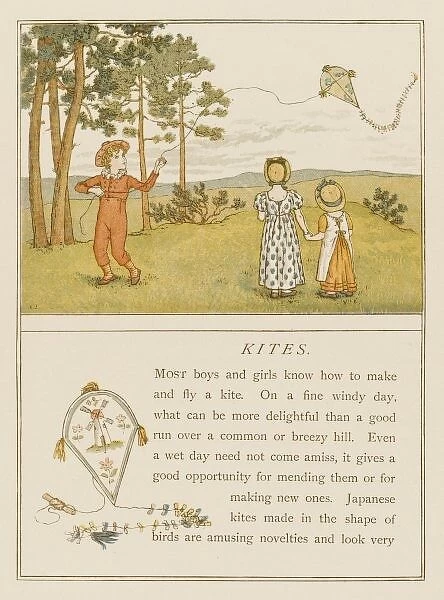 Children Fly Kite 1889