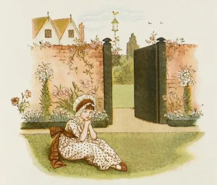 Framed Print : Children / Girl in Garden Framed Print : Children / Girl in Garden