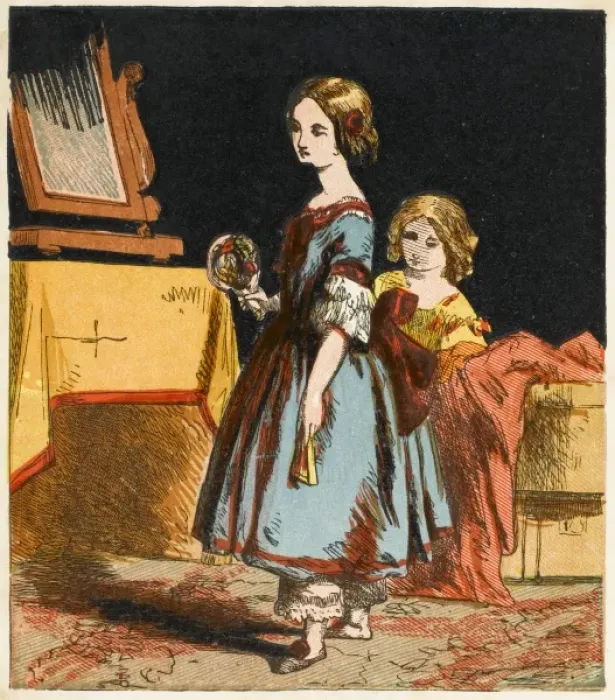 Framed Print : Children / Girls 1867 Framed Print : Children / Girls 1867
