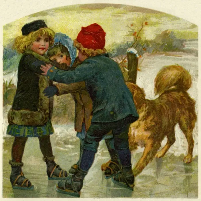 Framed Print : Children ice skating Framed Print : Children ice skating