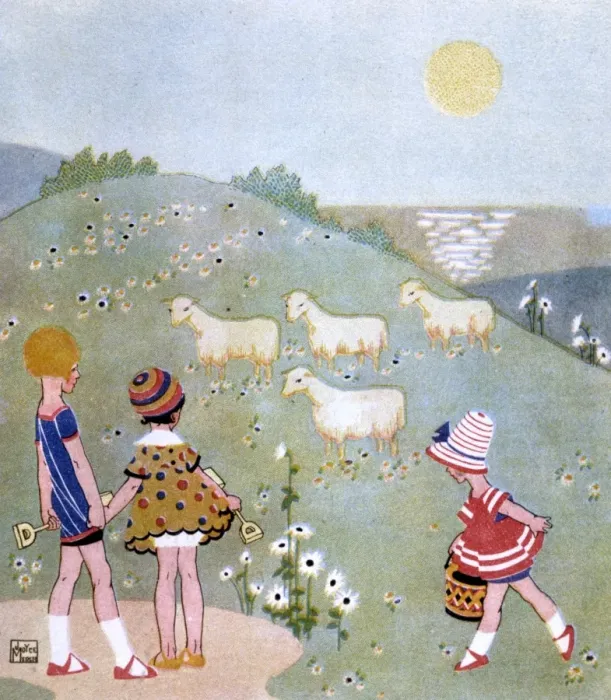 Framed Print : Children with Lambs 1890 Framed Print : Children with Lambs 1890