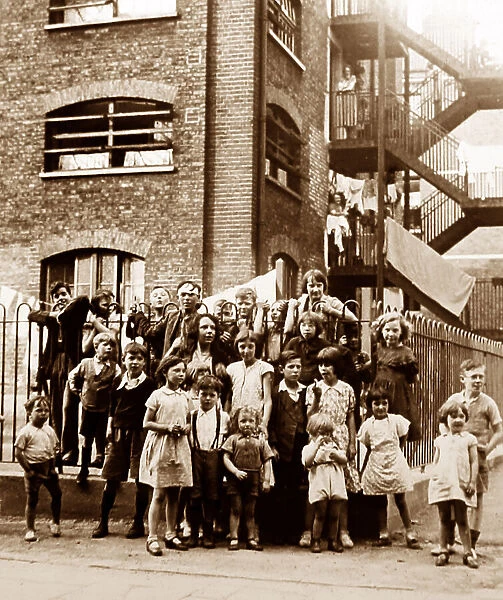 Children on a London housing scheme - probably 1920s