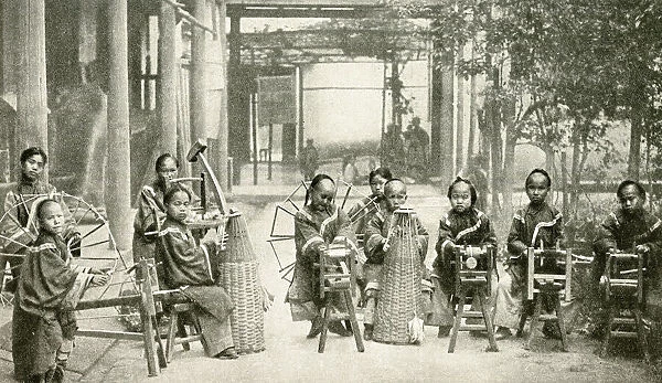 Children making baskets, Hong Kong