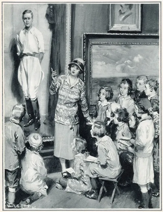 Framed Print : Children at Manchester City Art Gallery learning 1925 Framed Print : Children at Manchester City Art Gallery learning 1925