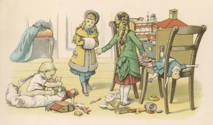 Framed Print : Children in the nursery with their toys Framed Print : Children in the nursery with their toys