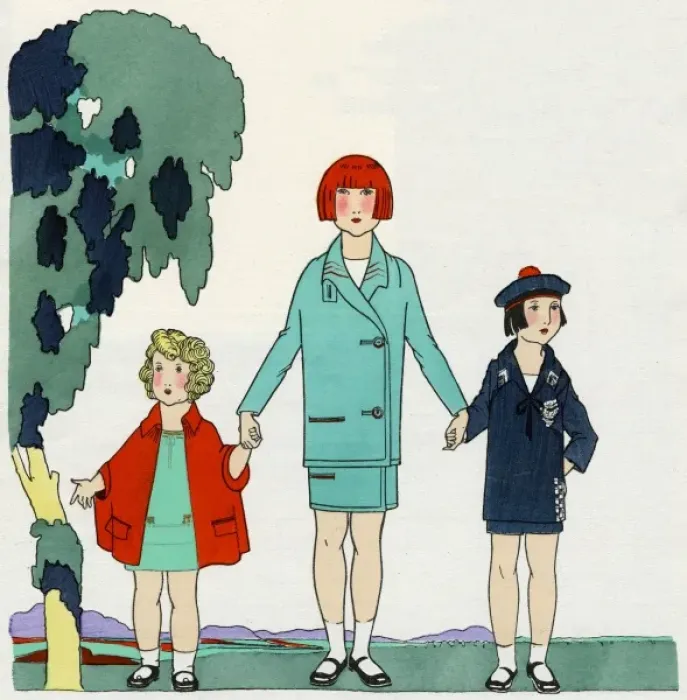 Framed Print : Three children in outfits by English Warehouse Framed Print : Three children in outfits by English Warehouse