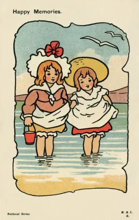Framed Print : Children paddling