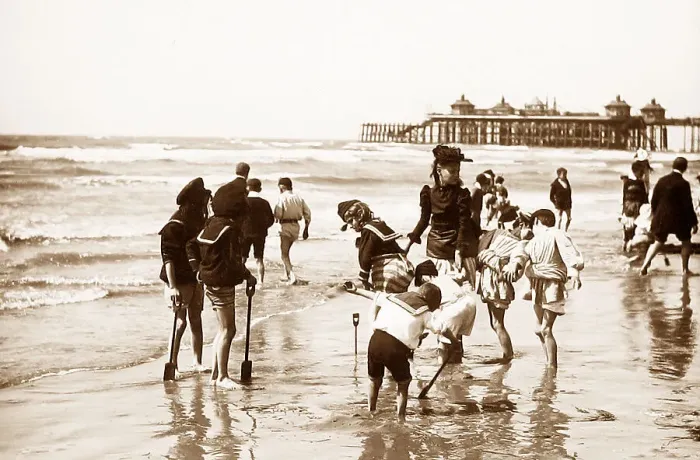 Framed Print : Children paddling on beach Framed Print : Children paddling on beach
