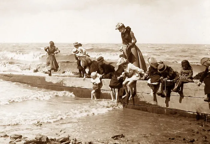 Framed Print : Children paddling at the seaside Framed Print : Children paddling at the seaside