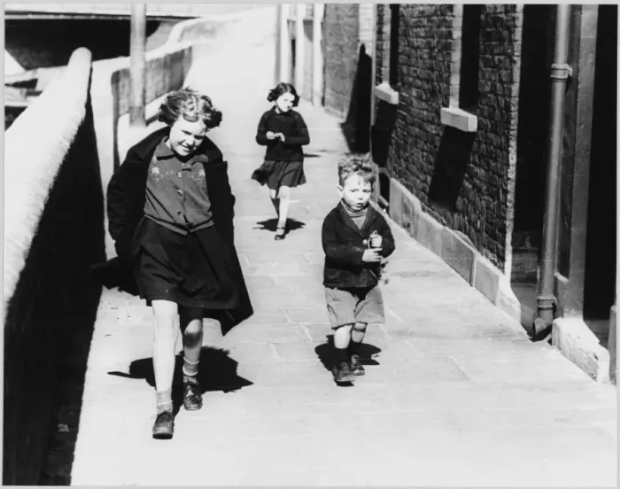 Framed Print : Three Children / Pavement Framed Print : Three Children / Pavement