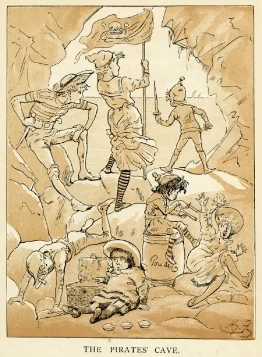 Framed Print : Children in their pirates cave Framed Print : Children in their pirates cave