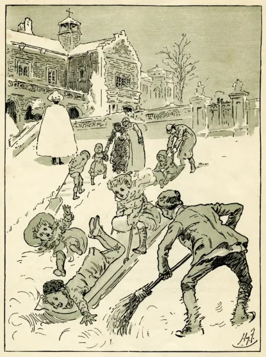 Framed Print : Children play on their sledges Framed Print : Children play on their sledges